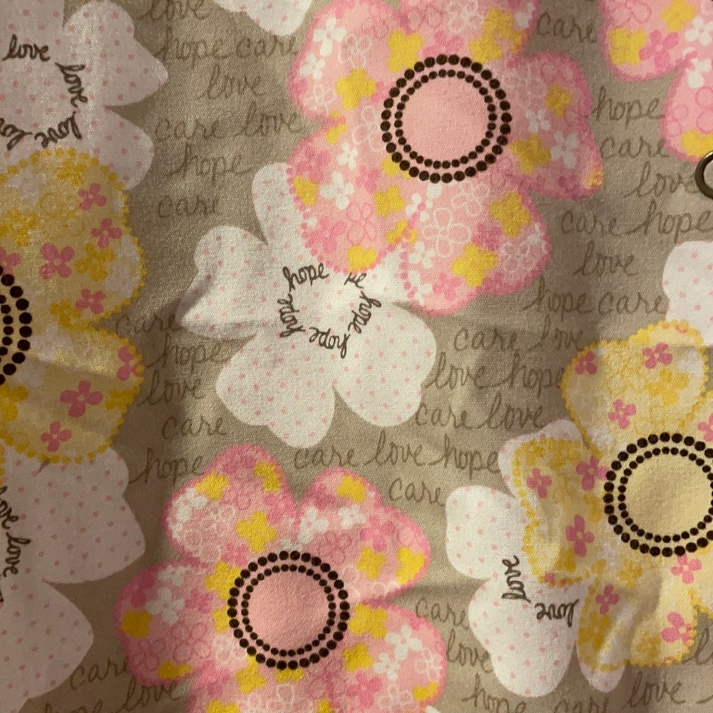 H.Q. floral-hope-love-care lab coat